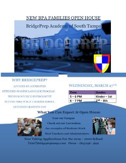 BPA New Families Open House Coming Soon!!